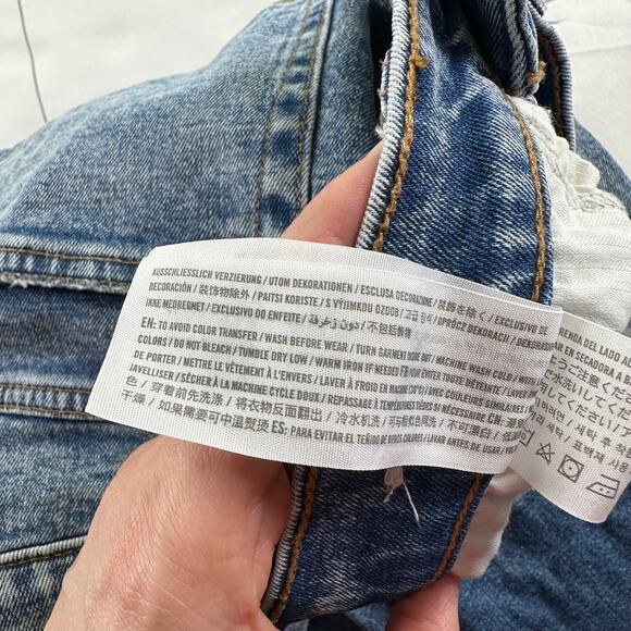 Abercrombie & Fitch Jeans Womens 28 Blue Ankle Straight Knee Patch Ultra High - Picture 5 of 11